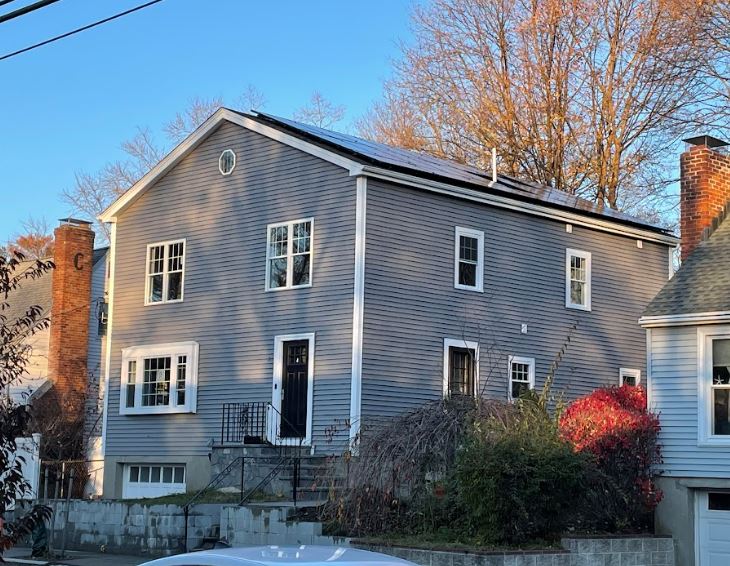 Solar panel installation on a home in Pembroke, MA