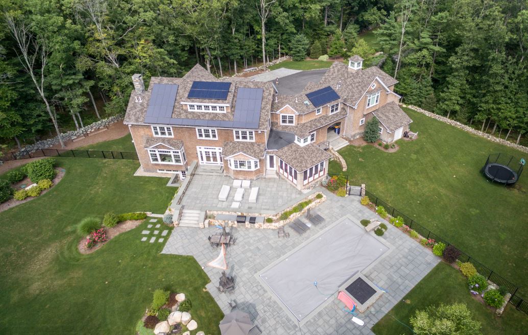 Solar panel installation on a home in Norwell, MA