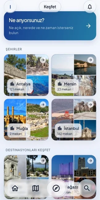 Trusted Türkiye uygulaması Keşfet ekranı