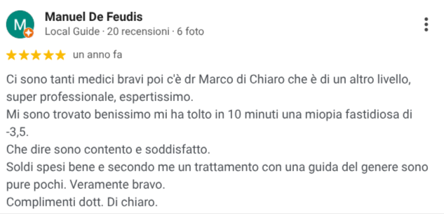 Recensione paziente Toplaser