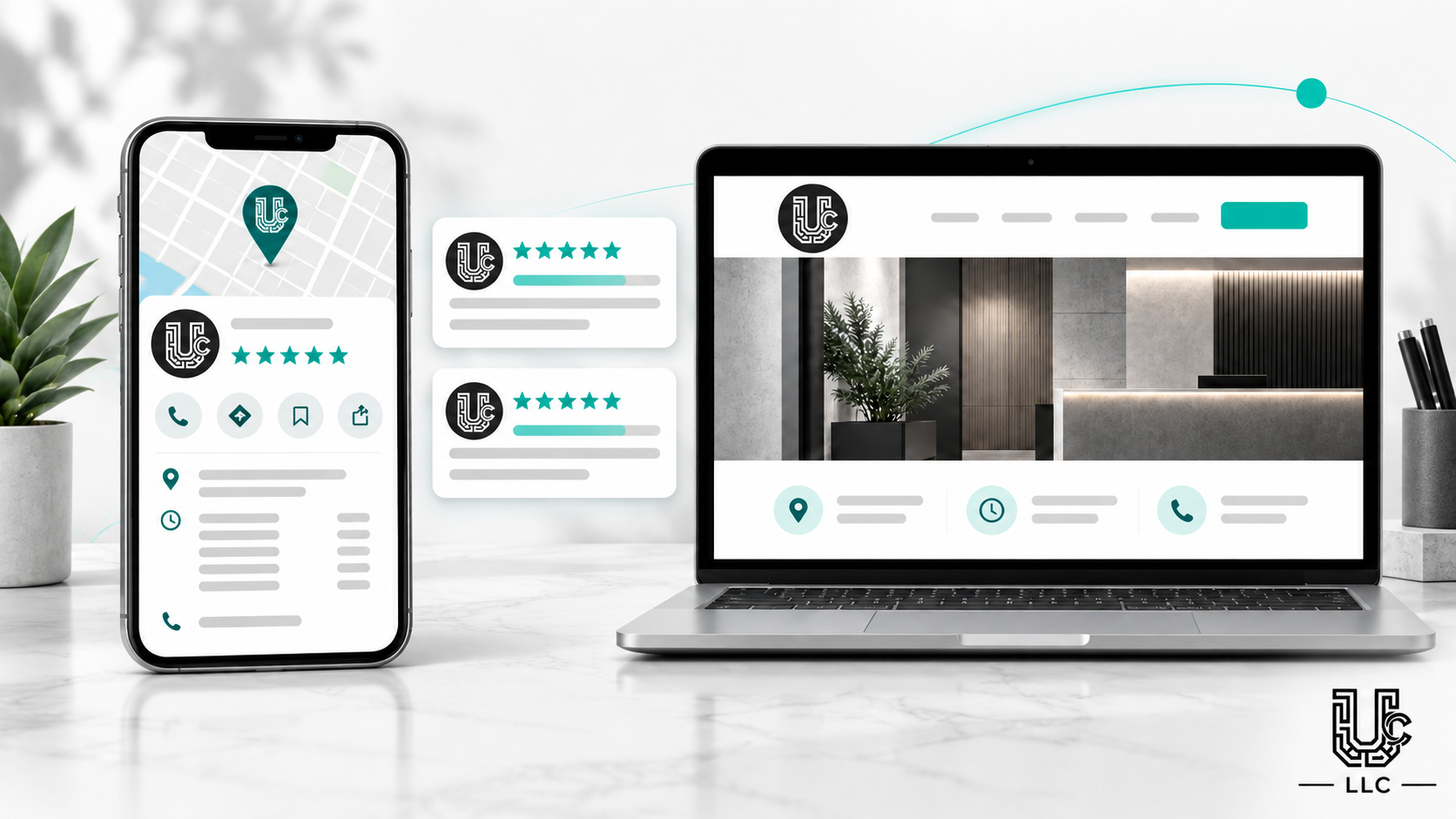 Consistent business information across a local listing, reviews, hours, phone and website
