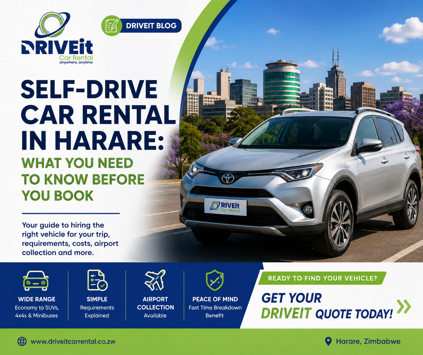 Self-drive car rental in Harare Zimbabwe