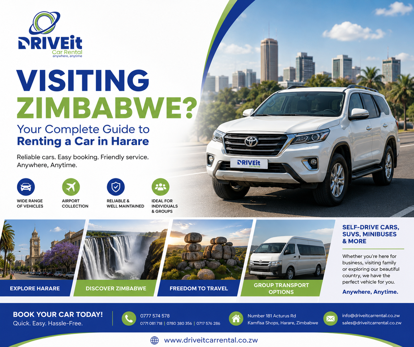 Car rental in Harare Zimbabwe visitor guide