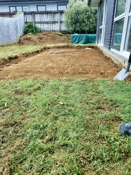 Grass cleared for deck