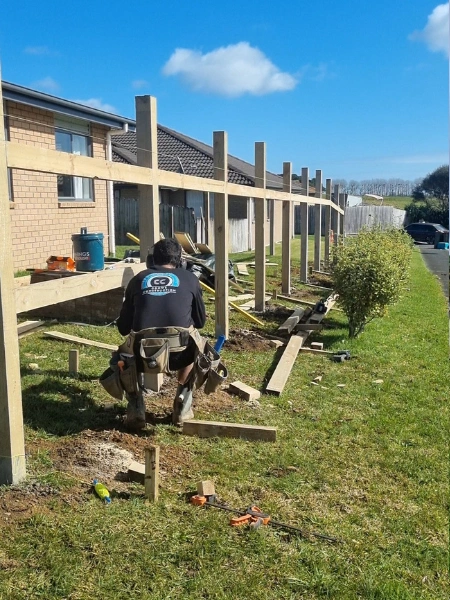 Fence being built