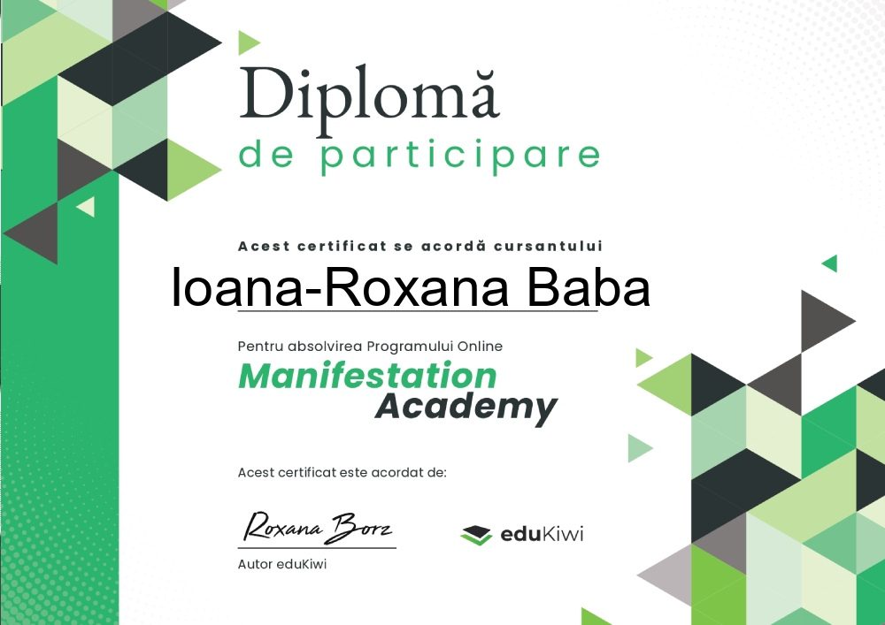 Diplomă Manifestation Academy