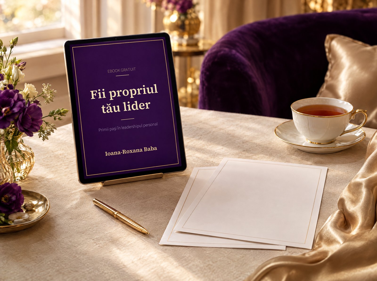 Ebook-ul gratuit Fii propriul tău lider, pe o tabletă