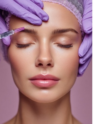 Wrinkle-relaxing injections for forehead lines performed by medical professional in Sandton