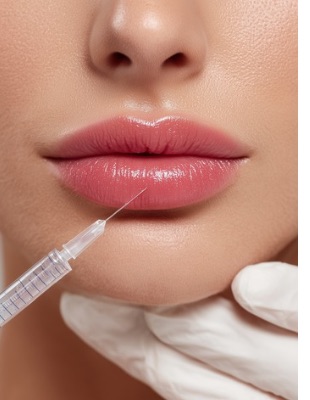 Lip filler treatment showing natural volume enhancement and long-lasting dermal filler results