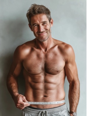 Male Vaser liposuction results showing improved abdominal definition at One8Clinic Johannesburg