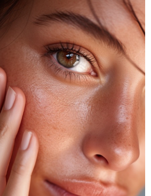 Healthy glowing skin and refined texture after aesthetic skin treatment at One8Clinic Melrose Arch