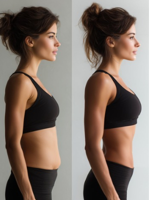 Before and after body contouring result showing popular aesthetic treatment in Johannesburg