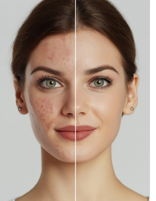 Before and after acne results after acne scar micro-needling treatment Before and after acne results after acne scar micro-needling treatment