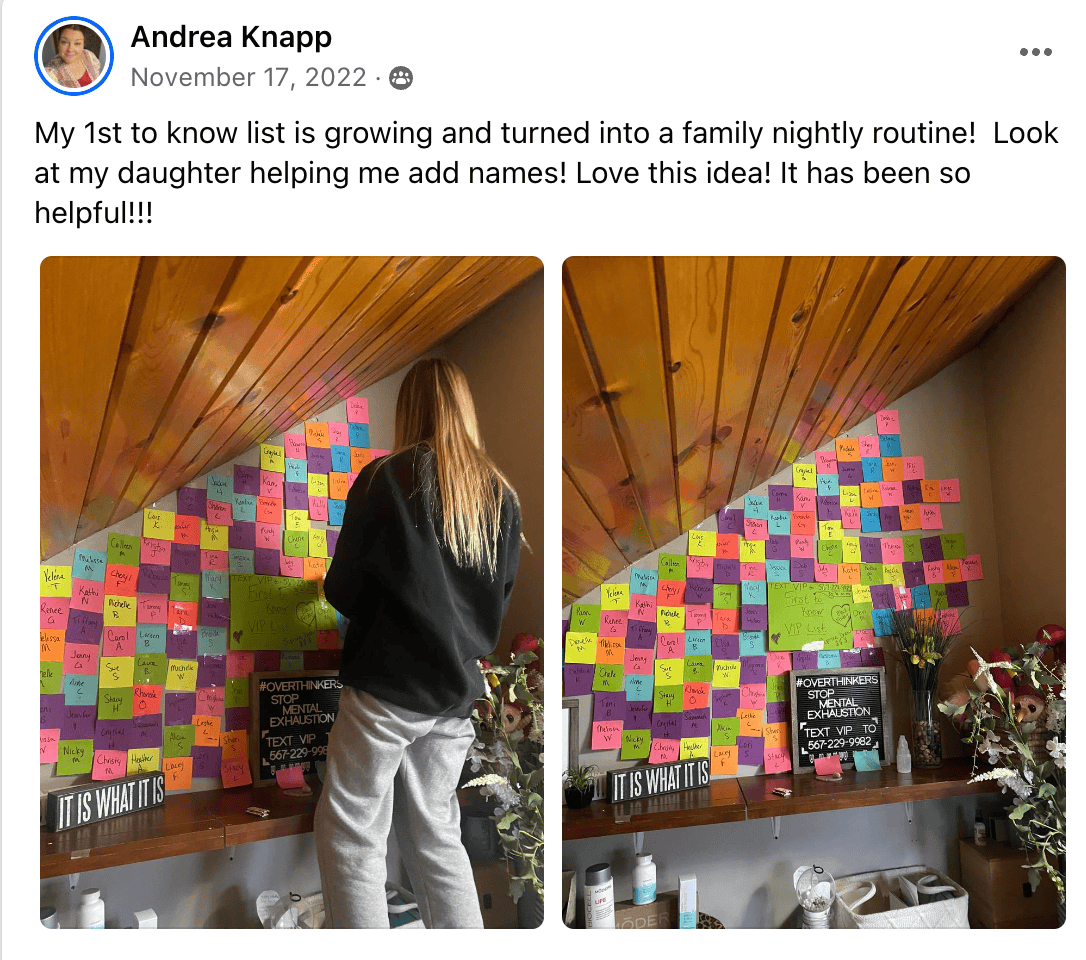 Andrea Knapp's FOMO wall