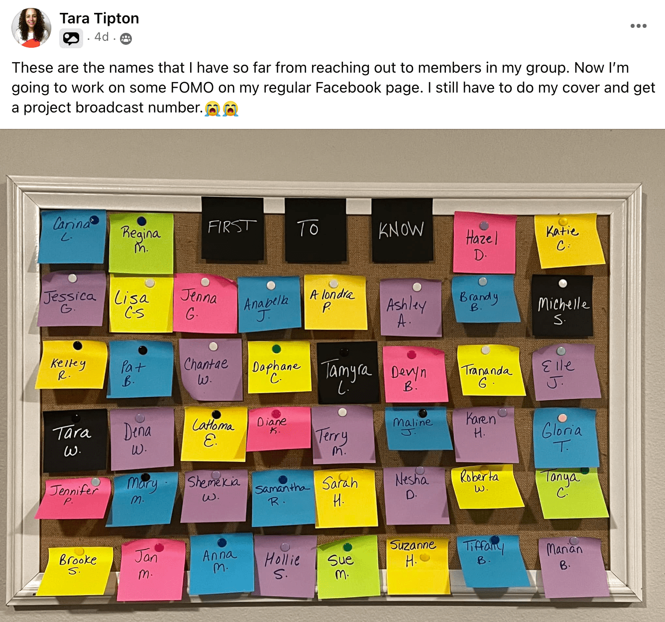 Tara Tipton's FOMO wall