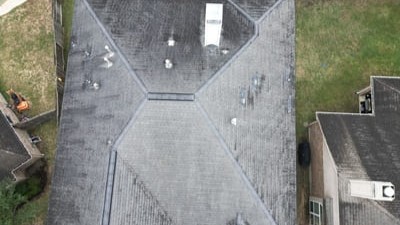 black metal roof installed for weather protection. 