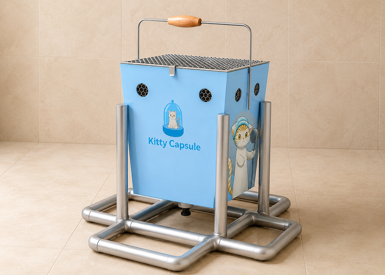 Kitty Capsule product in a bathroom setting