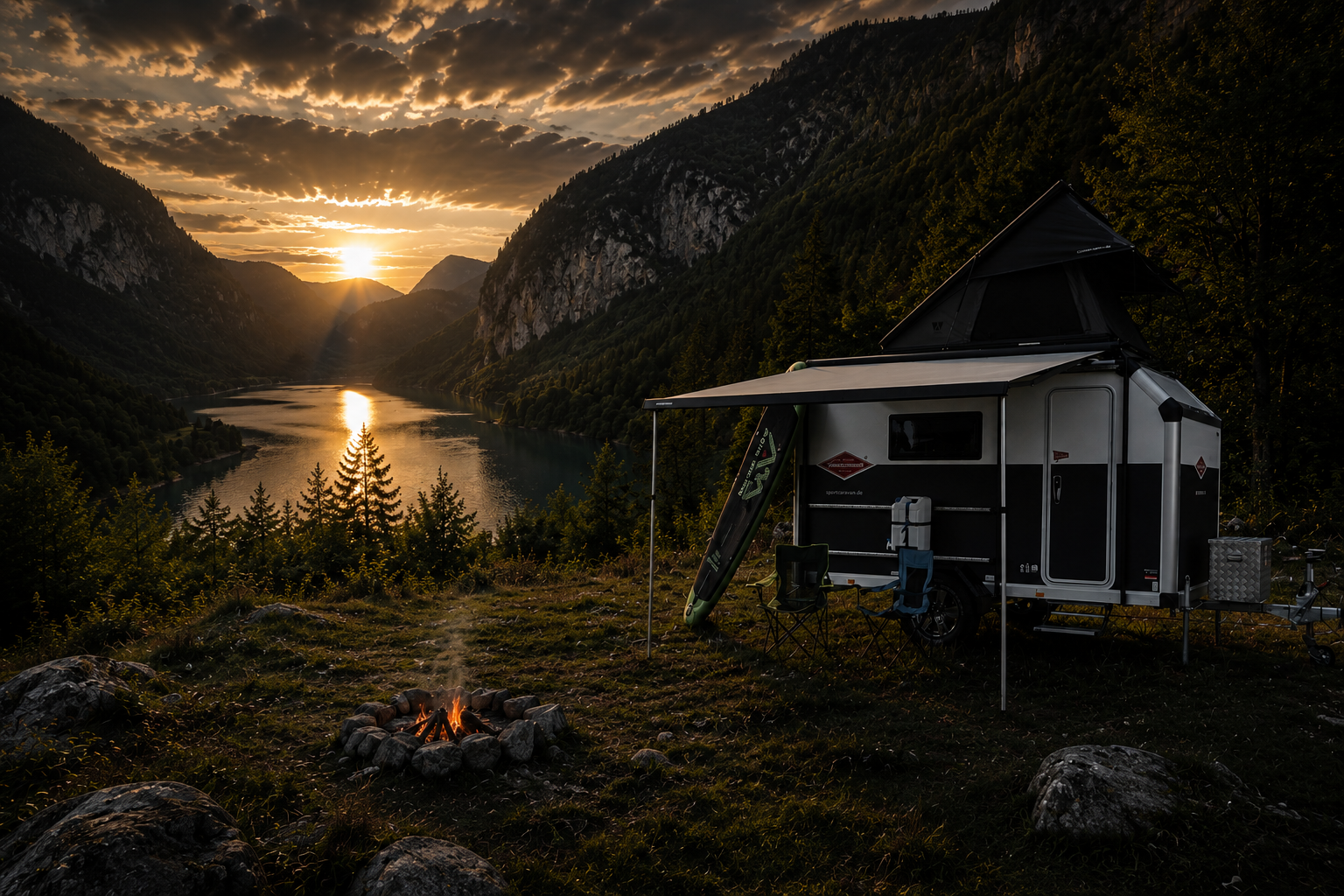 Sportcaravan in der Natur