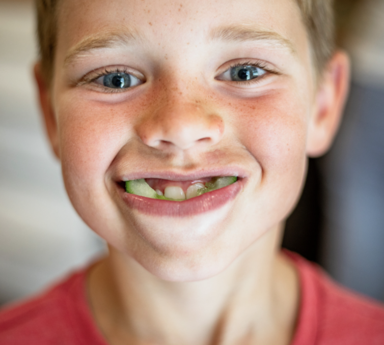 Child overstuffing mouth due to inability to cross midline related to hitch crawling