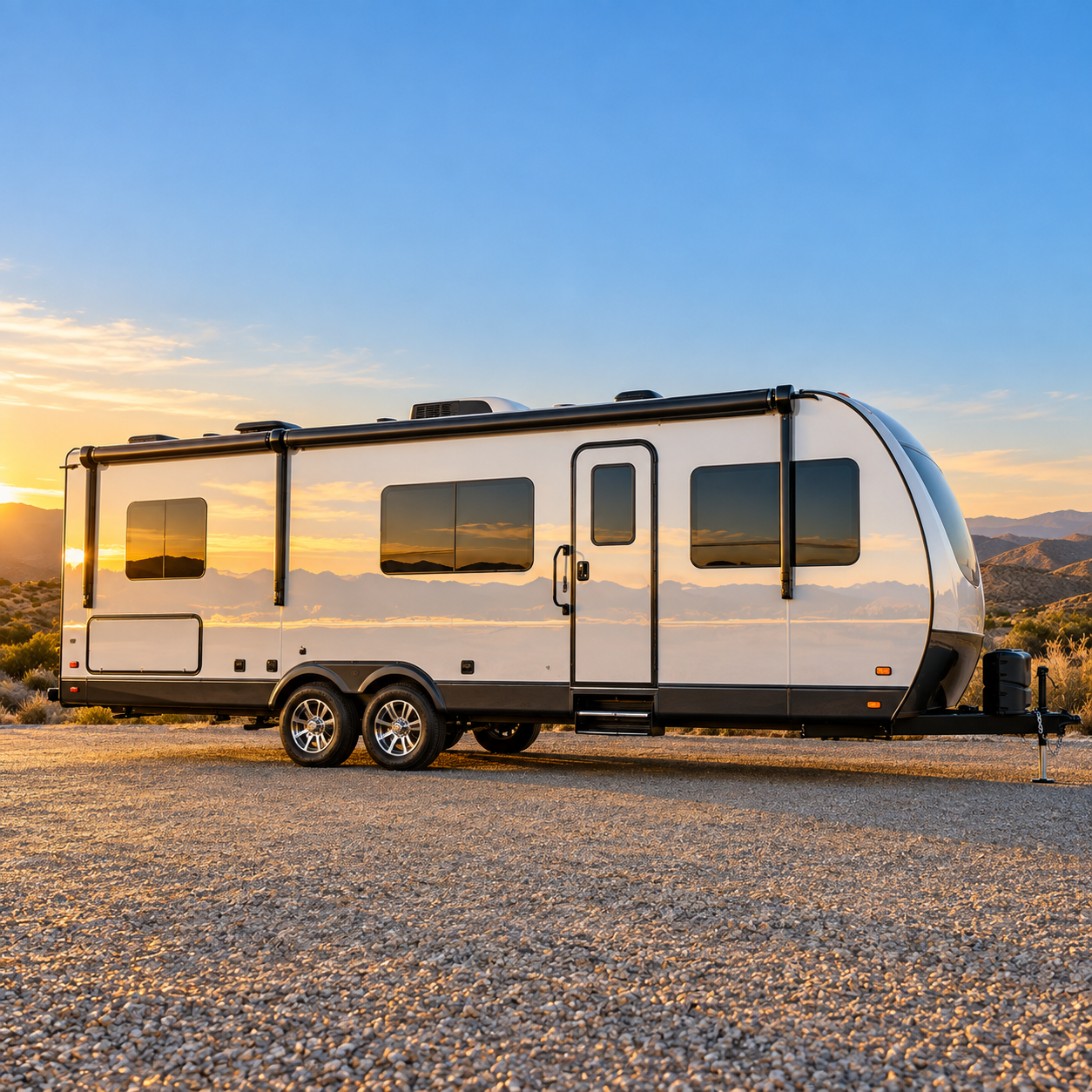 Travel trailer with ceramic coating