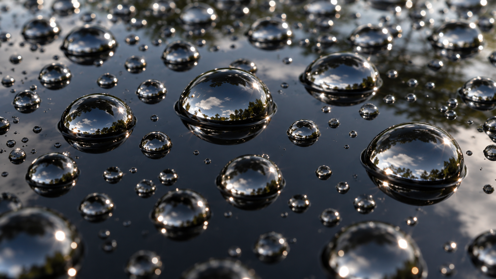 Water beading tightly on a Borograph coated panel