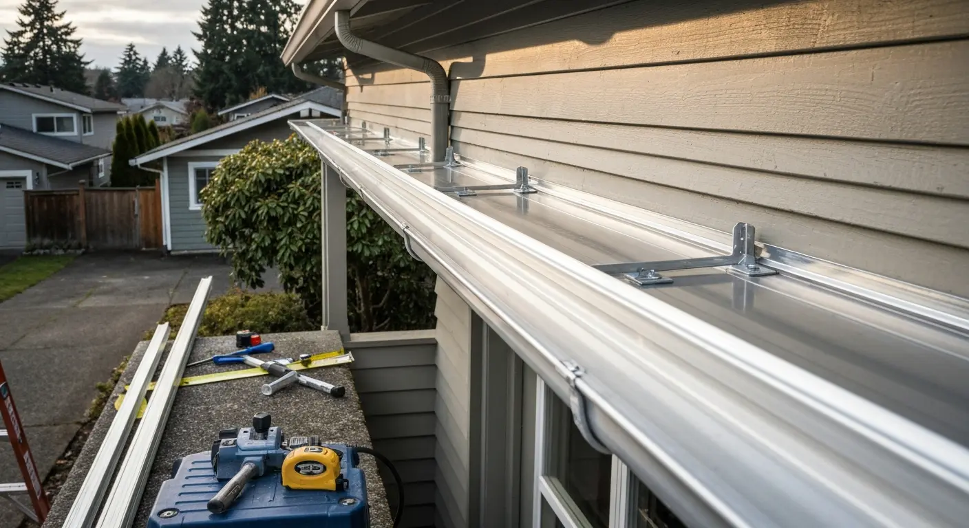 Seamless gutter installation