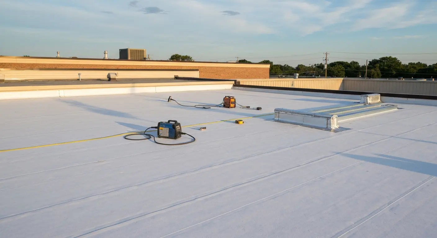 TPO flat roof installation