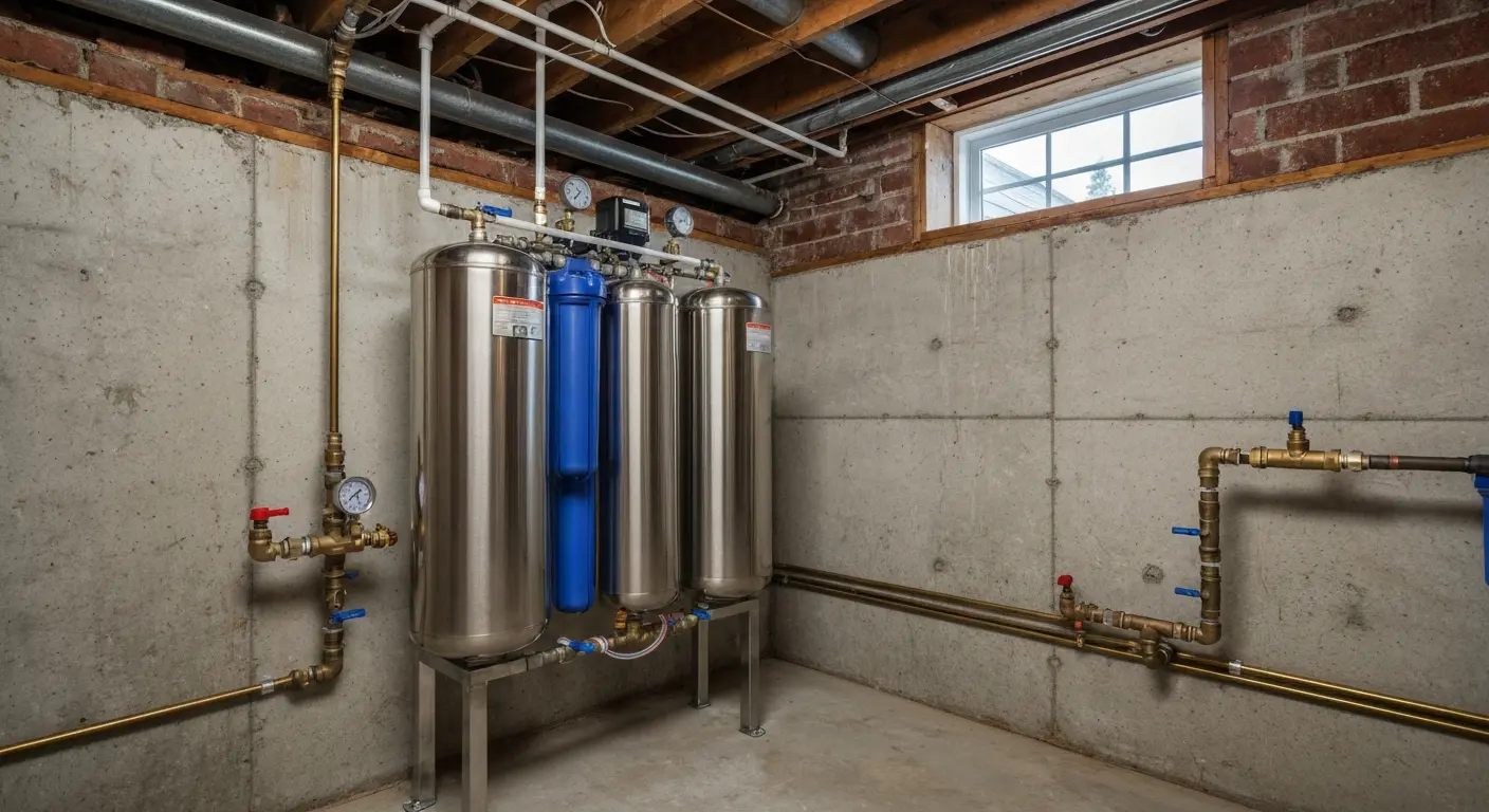 Whole-home water filtration system installation
