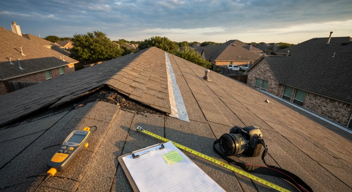 Storm damage roof inspection