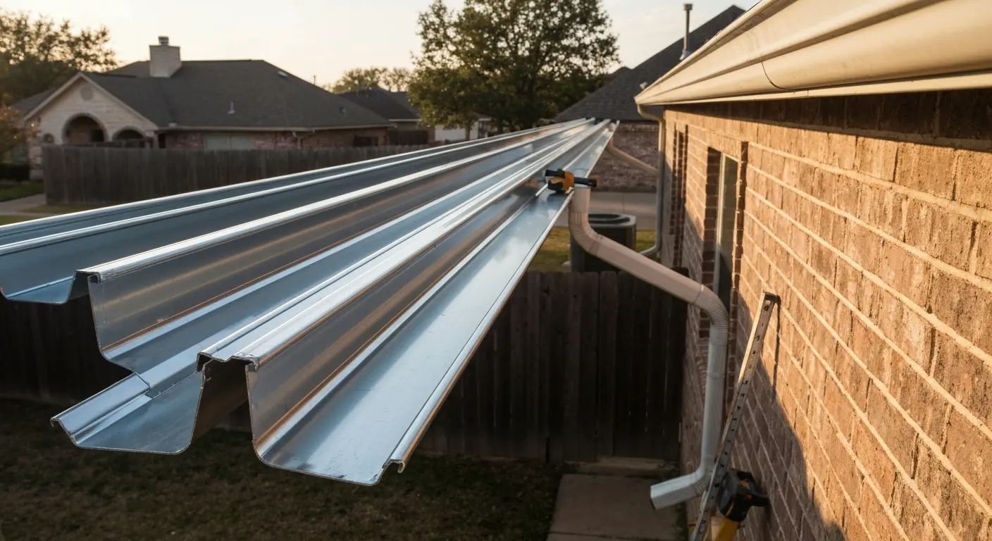Seamless gutter installation