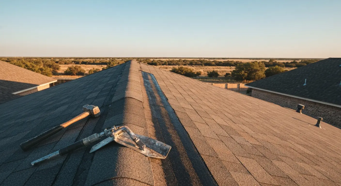 Residential roof repair in West TX