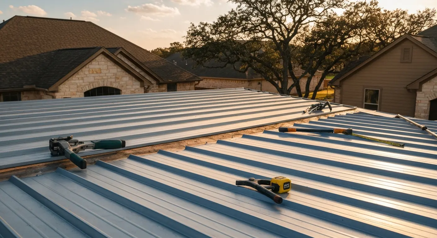Metal roof installation in Waco