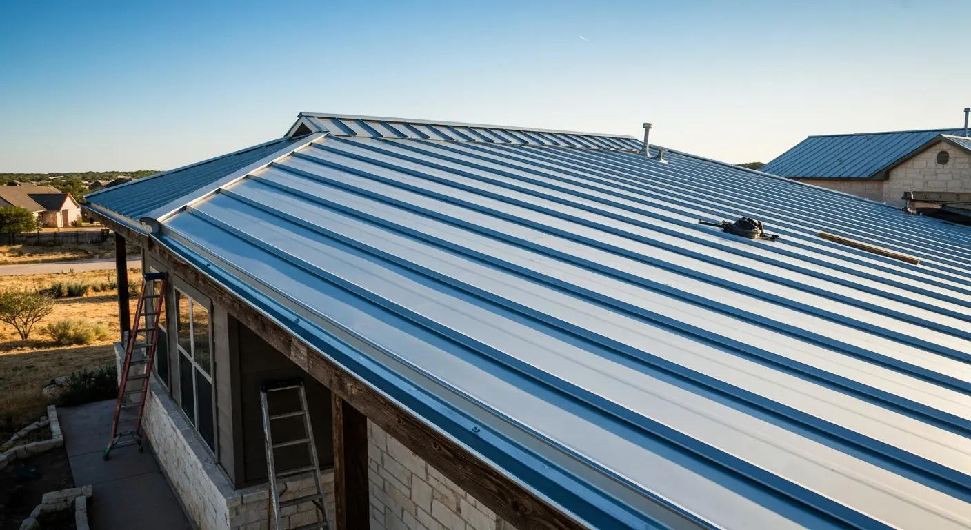 New metal roof installation West