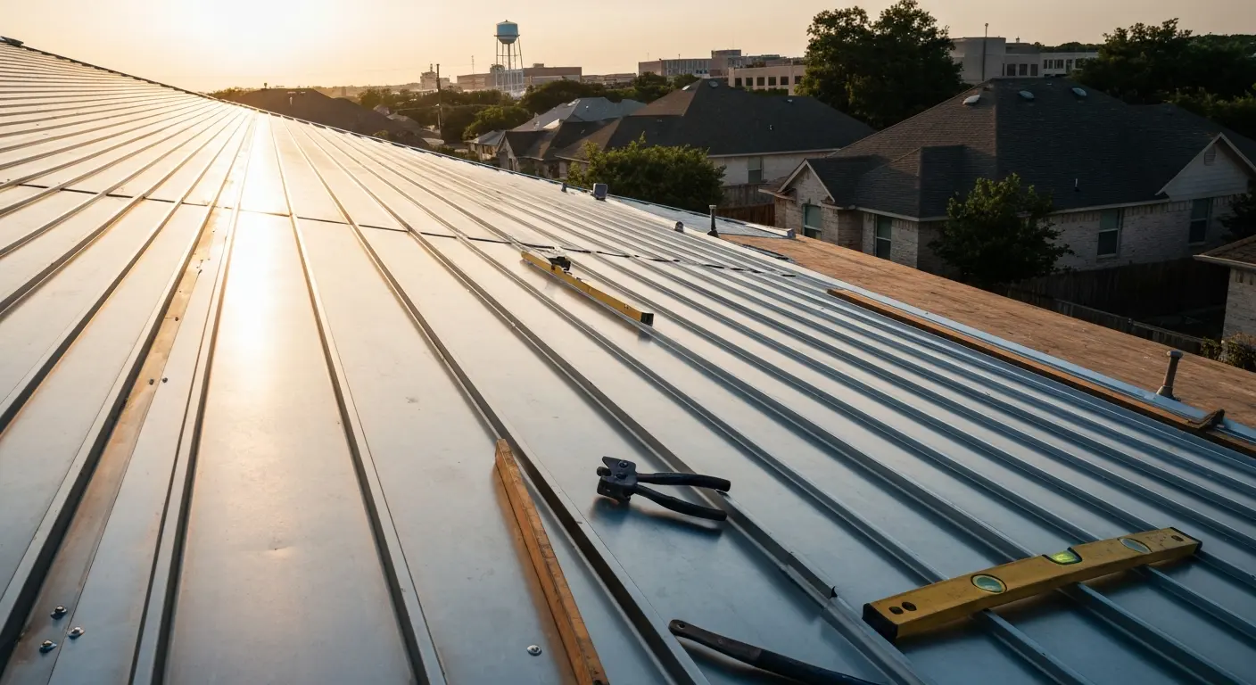 Metal roof installation