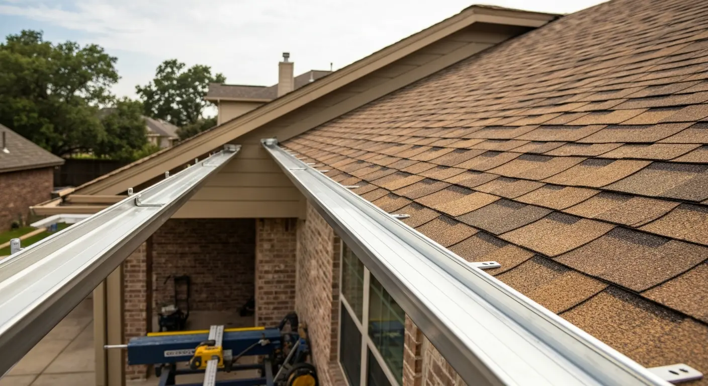 Seamless gutter installation project
