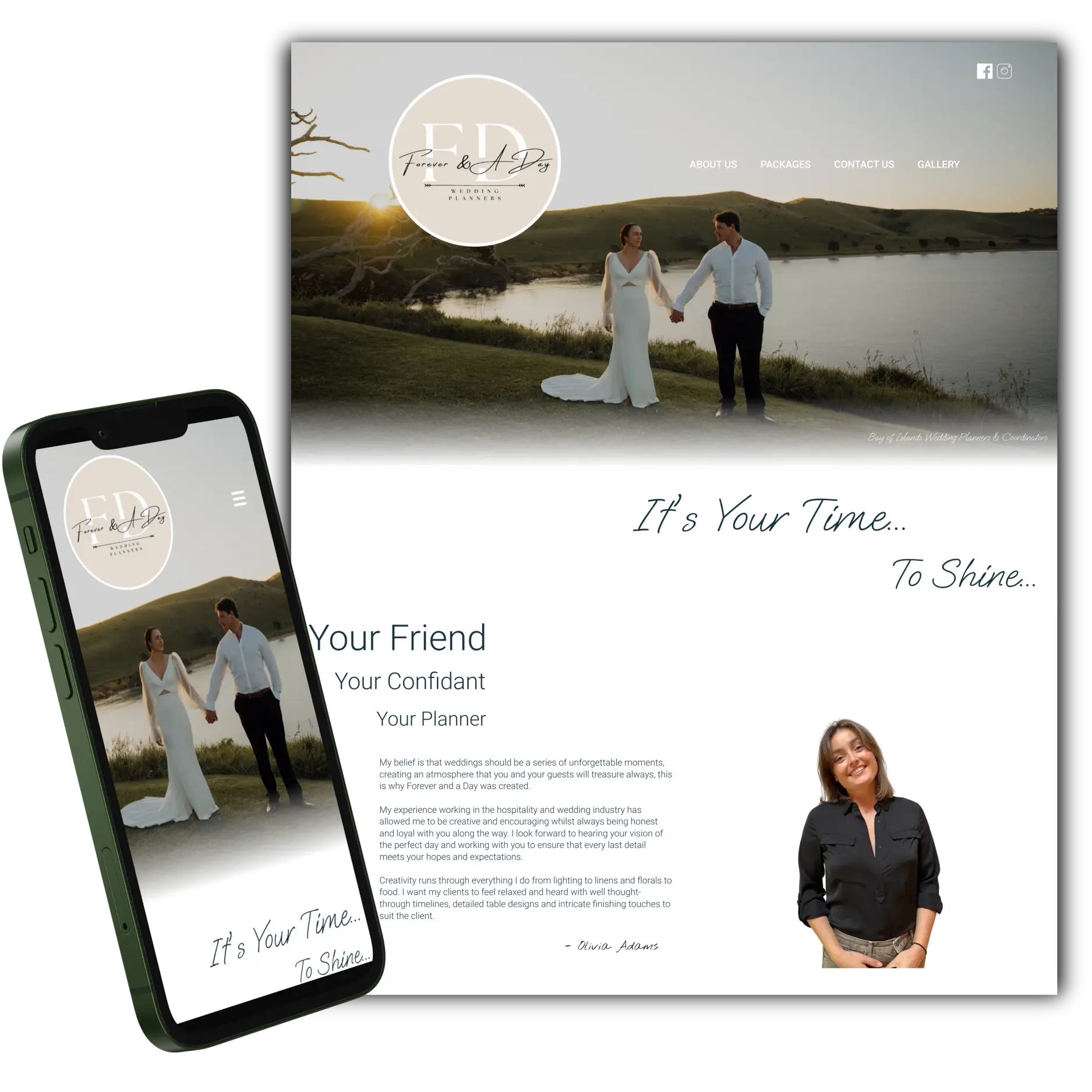 Example Web Design - Forever & A Day Wedding Planners