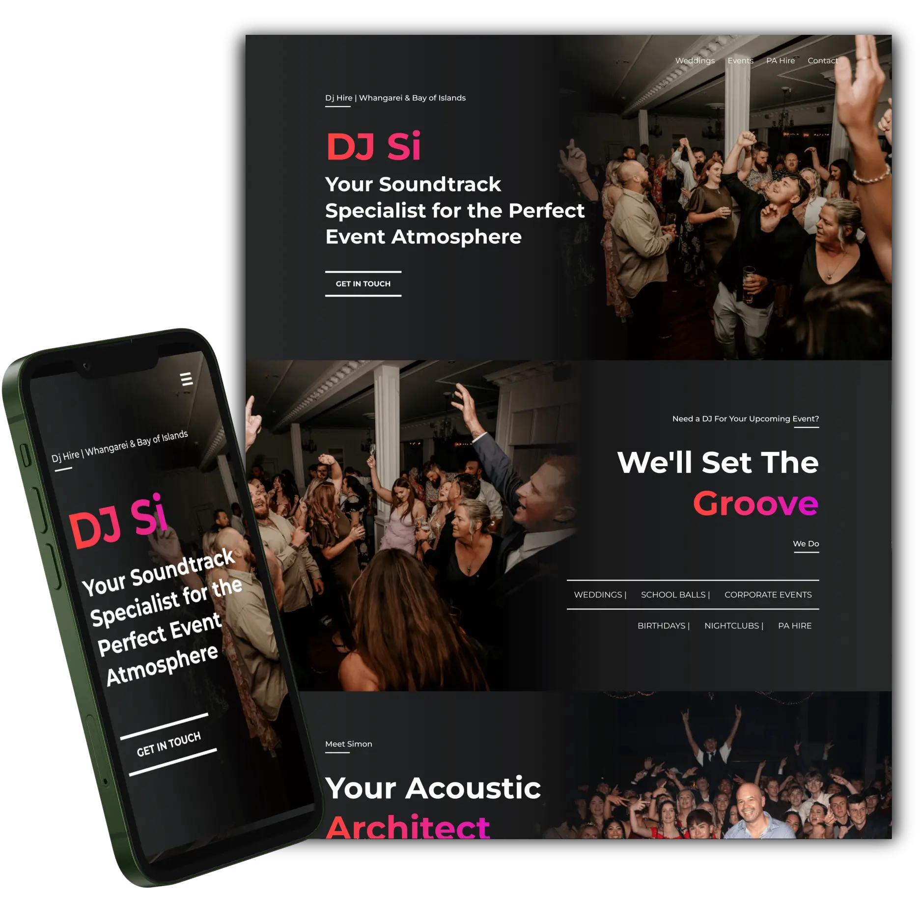 Example Web Design - DJ SI Whangarei