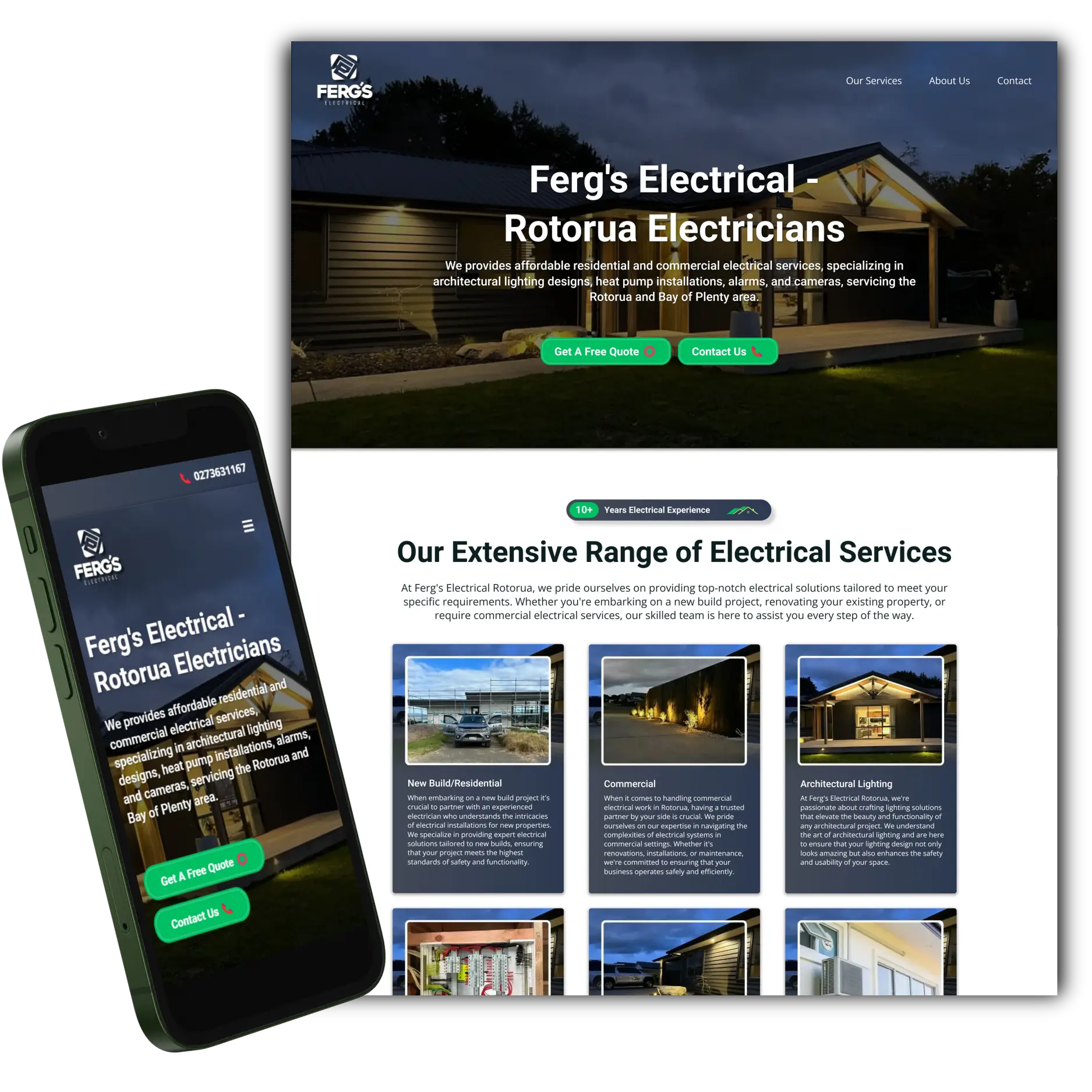 Example Web Design - Ferg's Electrical Rotorua