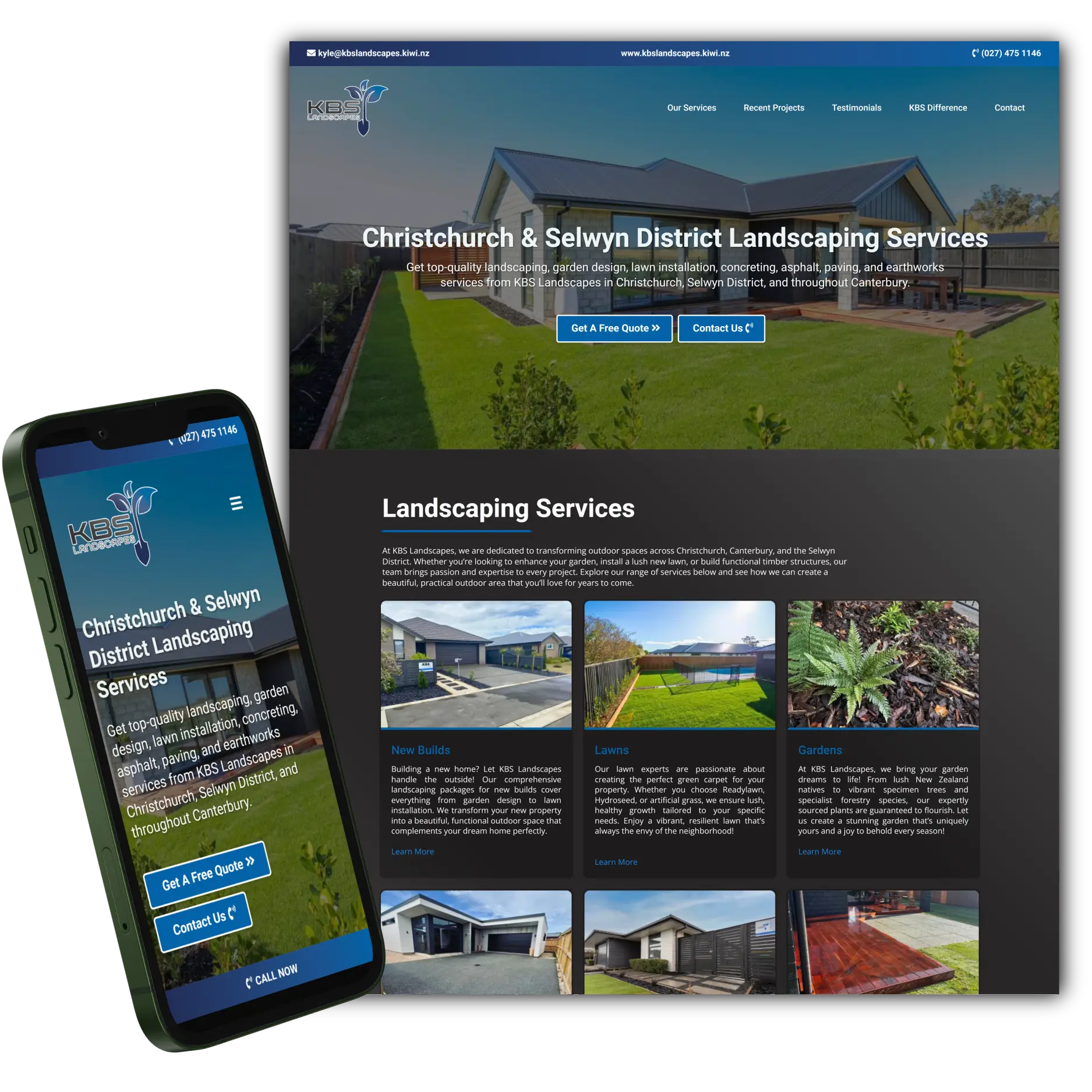 Example Web Design - KBS Landscapes