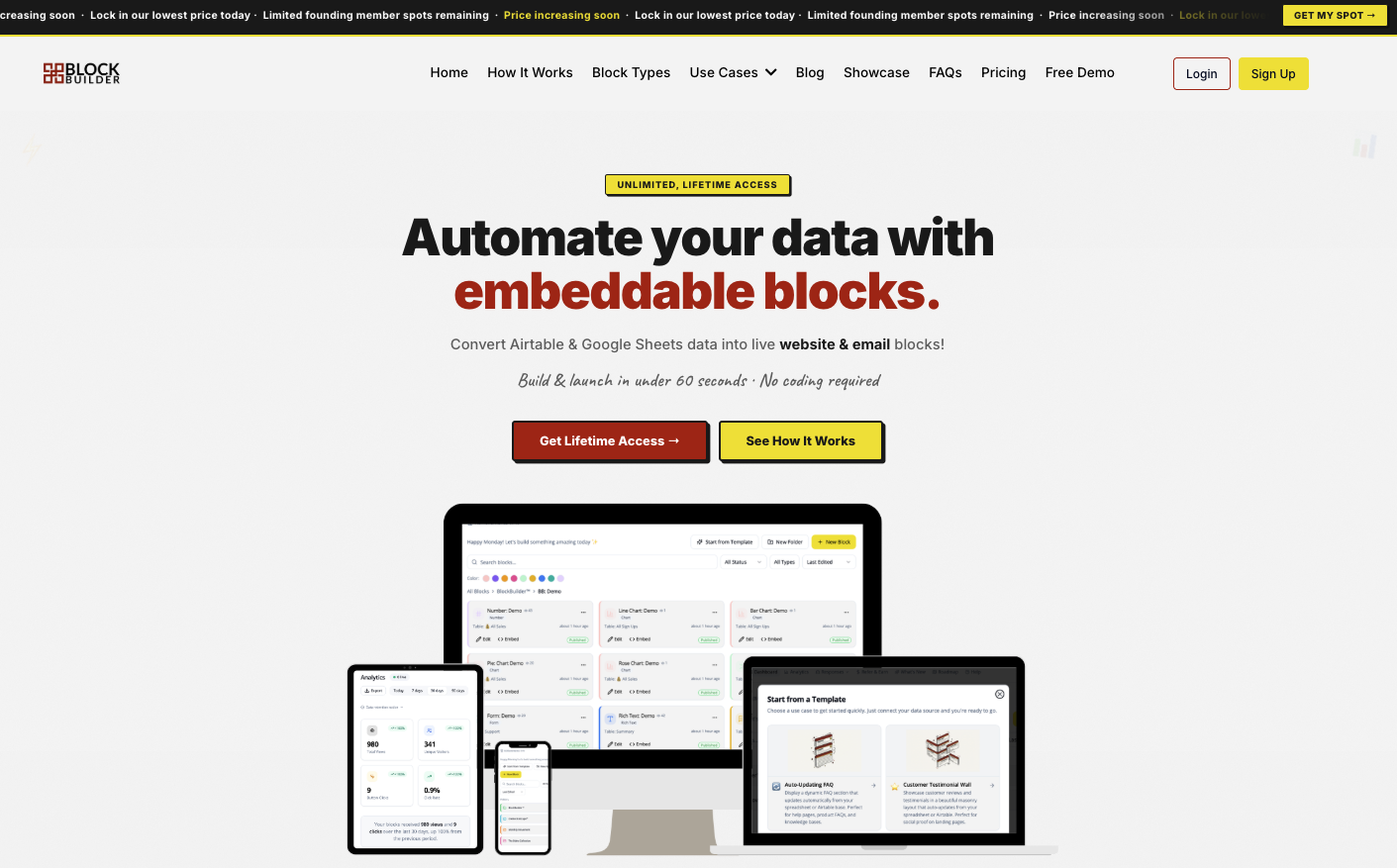 BlockBuilder sales page