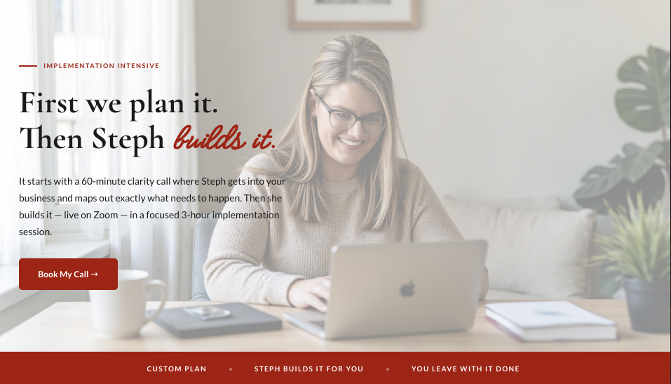 Implementation Intensive page