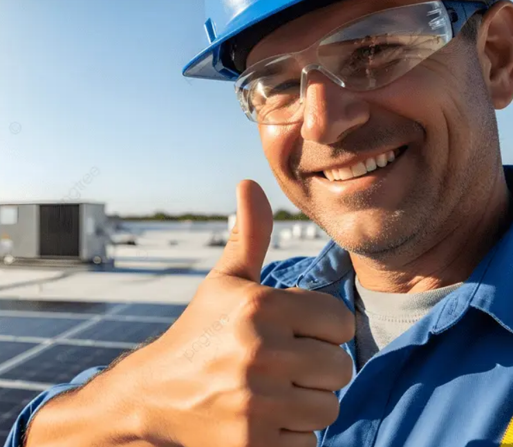 HVAC contractor thumbs up