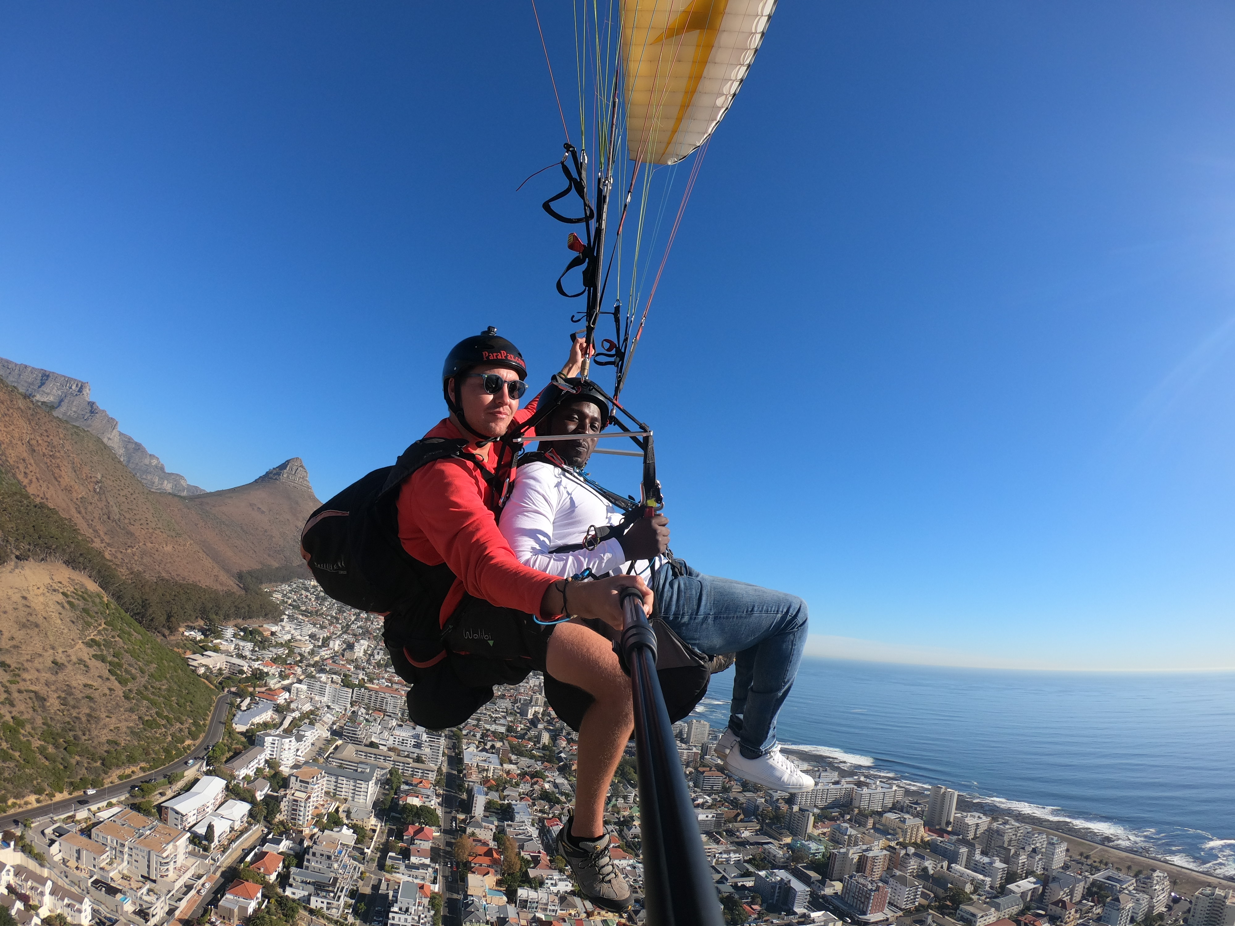 Tandem paragliding over Cape Town