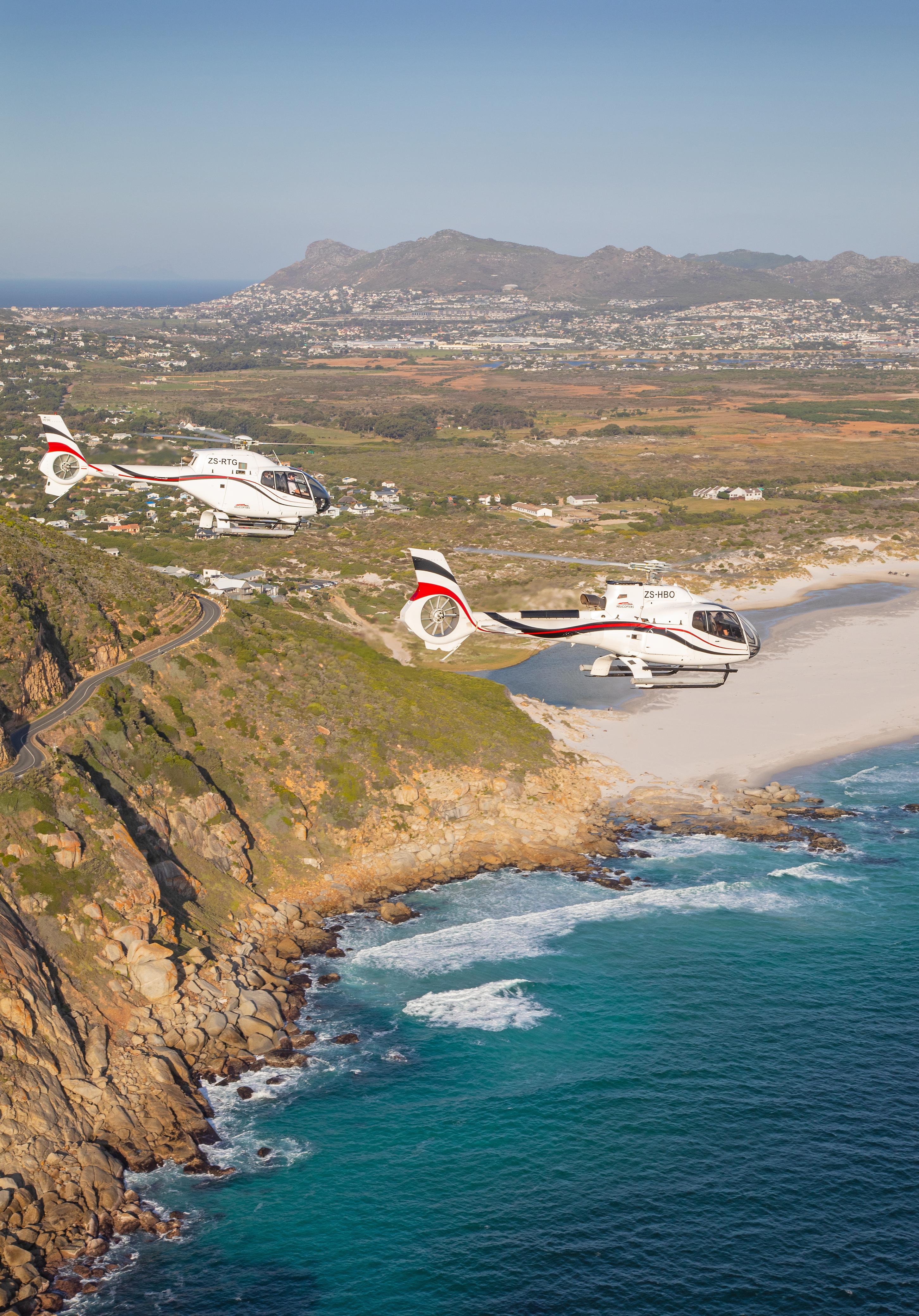 Helicopter scenic flight along the Cape coastline