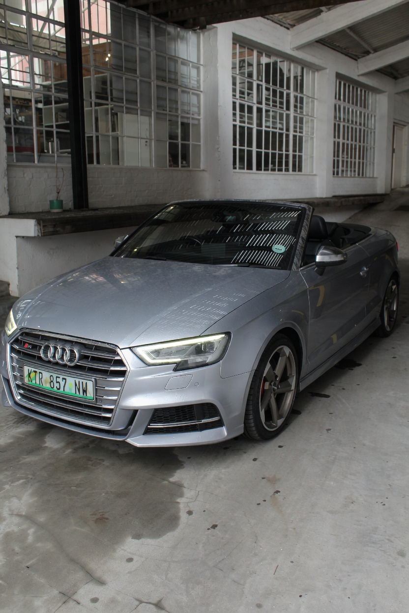 Silver 2017 Audi S3 Cabriolet image 3 for hire in Cape Town.