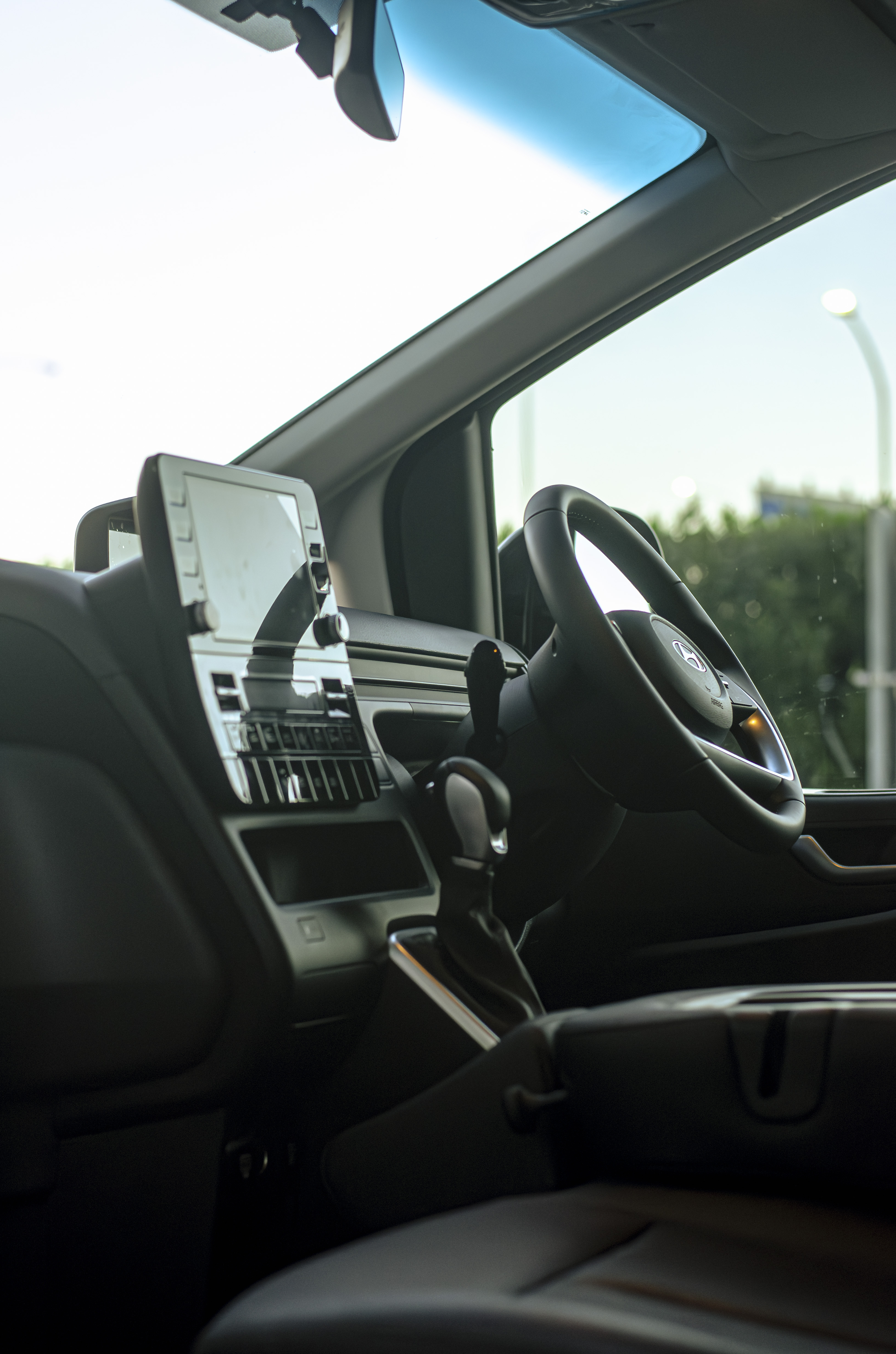 Black 2026 Hyundai Staria 9-seater dashboard detail for hire in Cape Town.