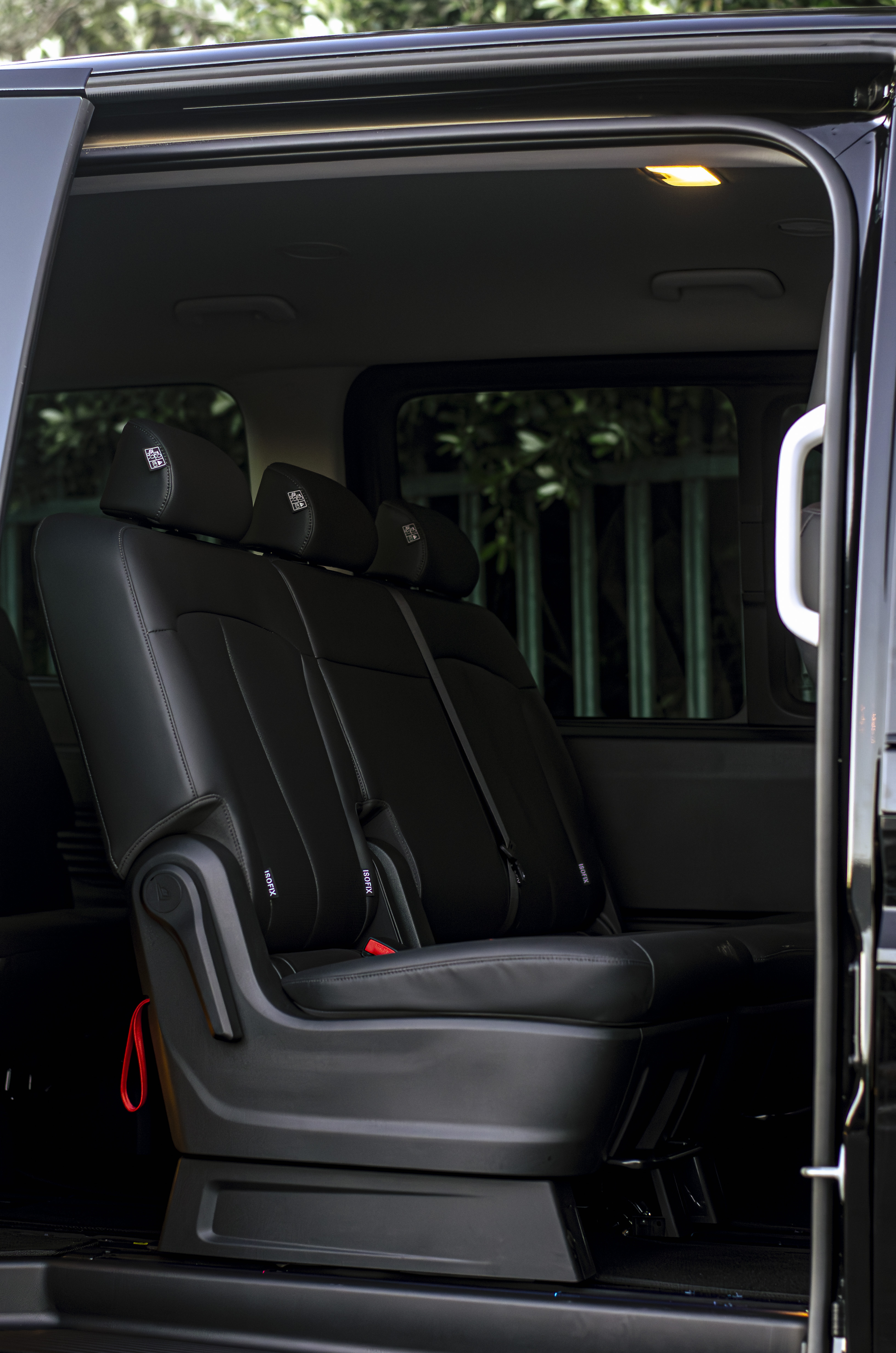 Black 2026 Hyundai Staria 9-seater passenger seating view for hire in Cape Town.