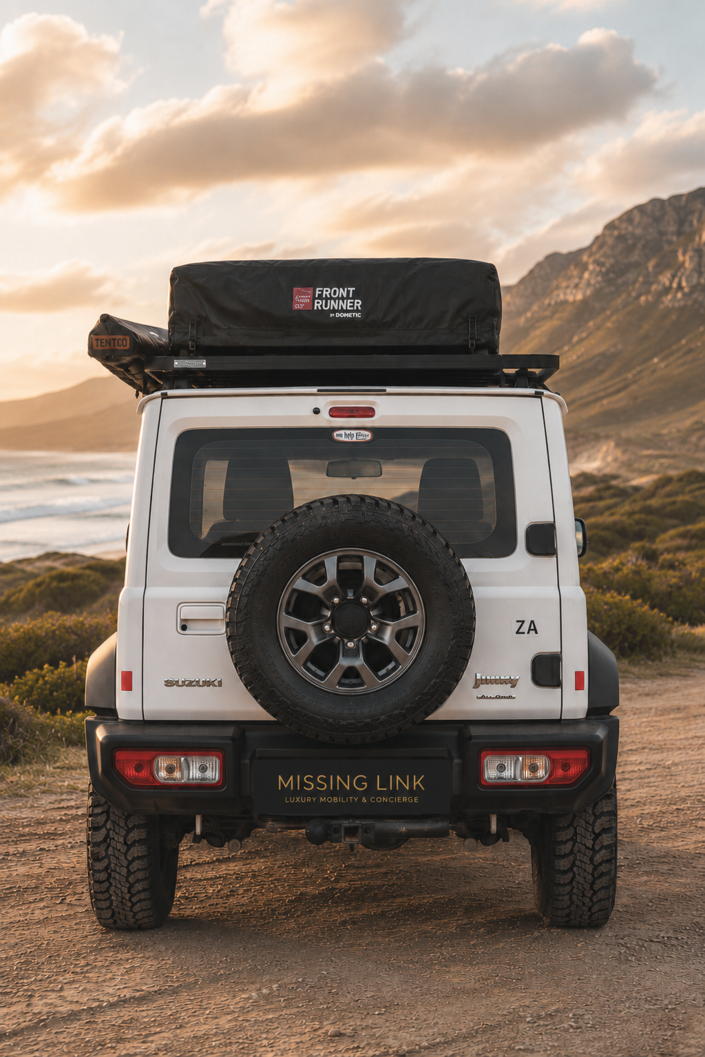 Rear view of the white 2025 Suzuki XL6
