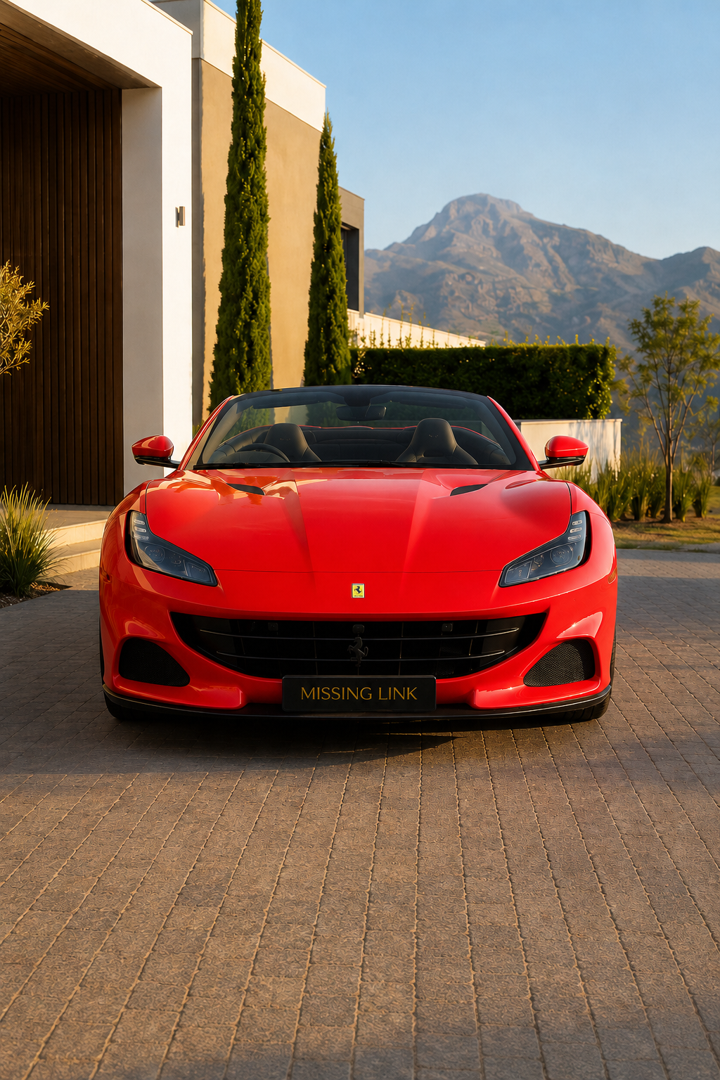 Front view of the red 2024 Ferrari Portofino