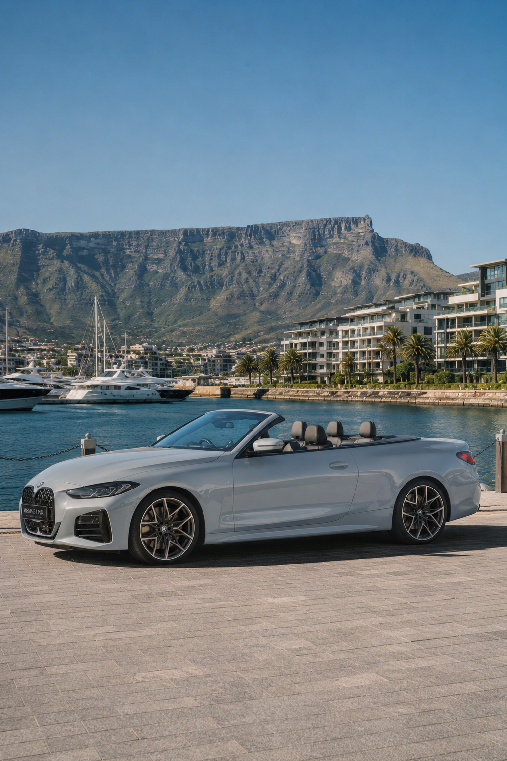 Side profile of the grey 2024 BMW M440i xDrive in Cape Town